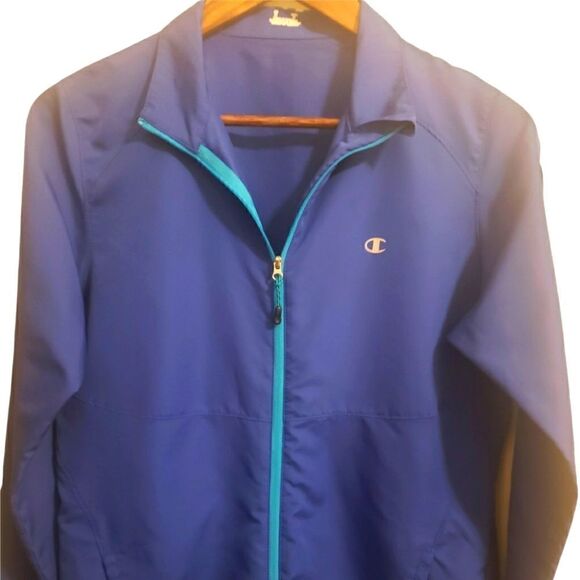 Champion Lightweight Blue Full Zip Windbreaker Jacket - Picture 1 of 5